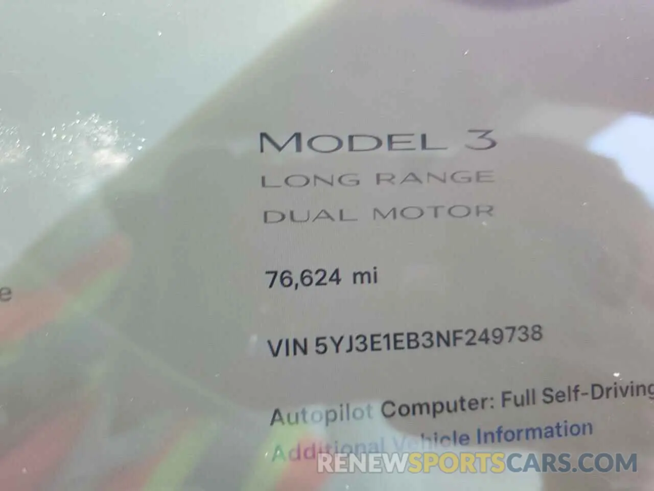 9 Photograph of a damaged car 5YJ3E1EB3NF249738 TESLA MODEL 3 2022