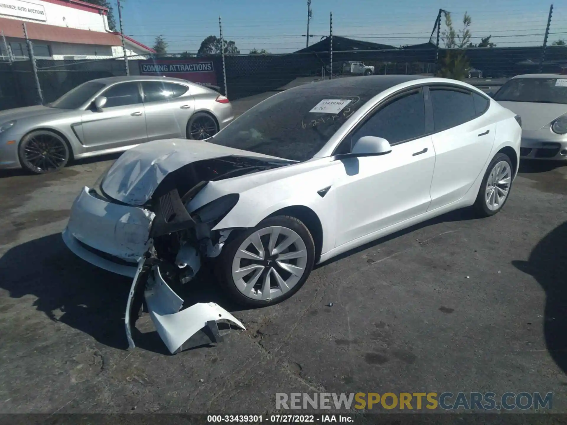 2 Photograph of a damaged car 5YJ3E1EB3NF250145 TESLA MODEL 3 2022