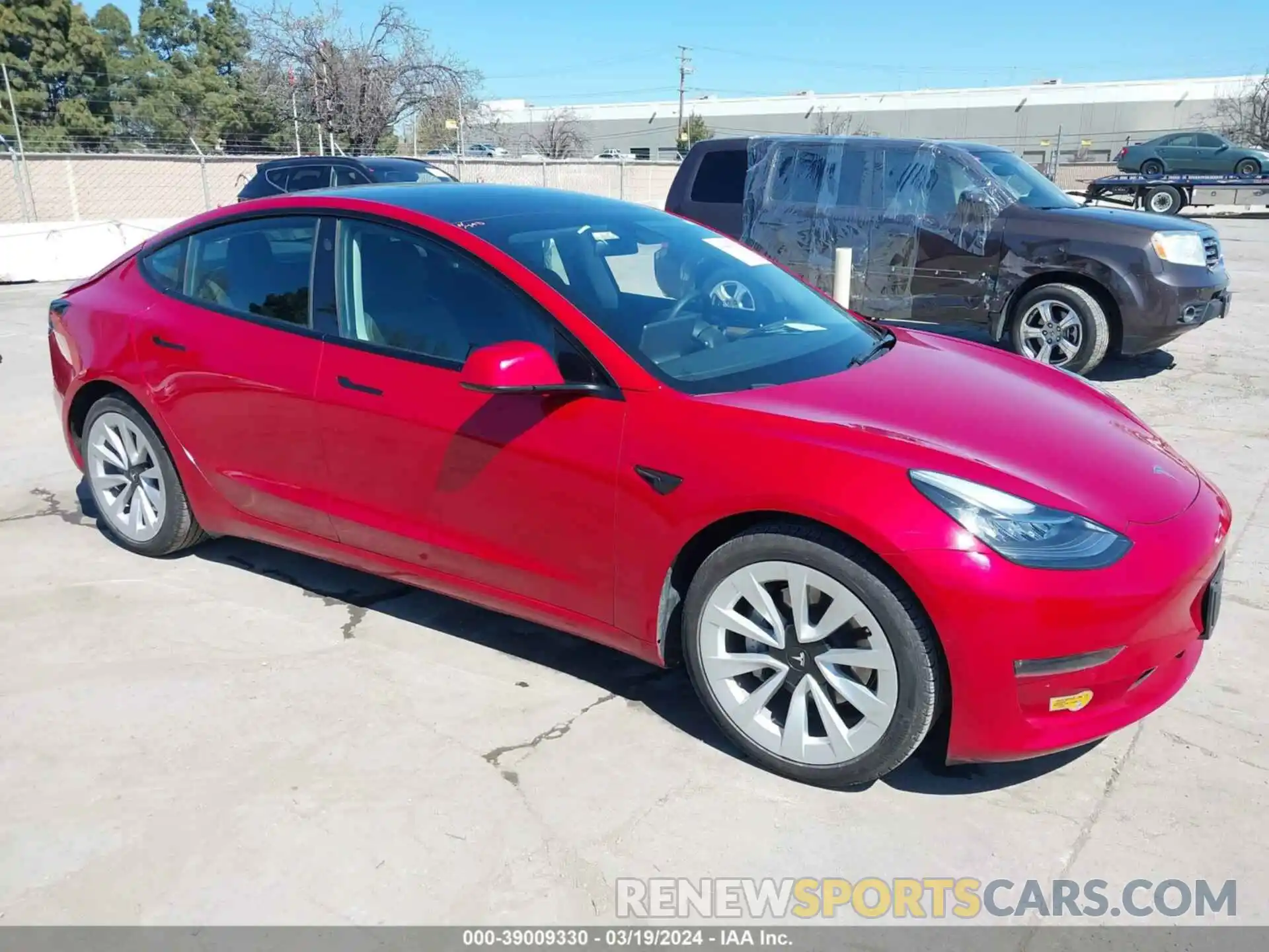 1 Photograph of a damaged car 5YJ3E1EB3NF262246 TESLA MODEL 3 2022