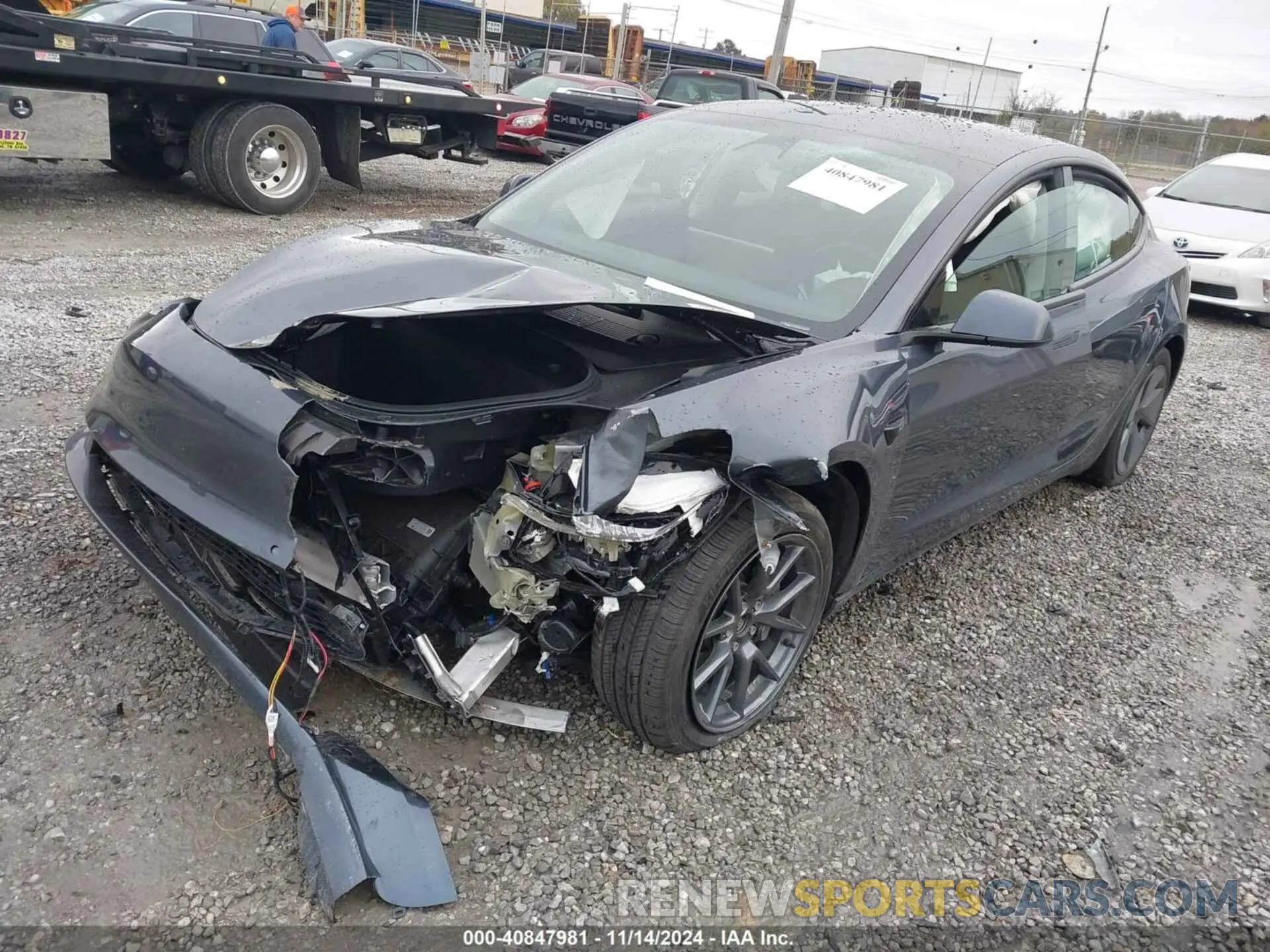 2 Photograph of a damaged car 5YJ3E1EB3NF352741 TESLA MODEL 3 2022