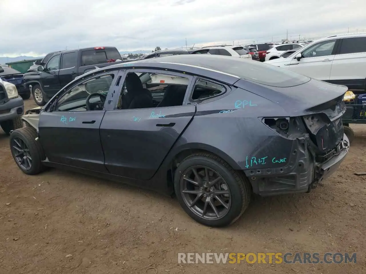 2 Photograph of a damaged car 5YJ3E1EB3NF360869 TESLA MODEL 3 2022