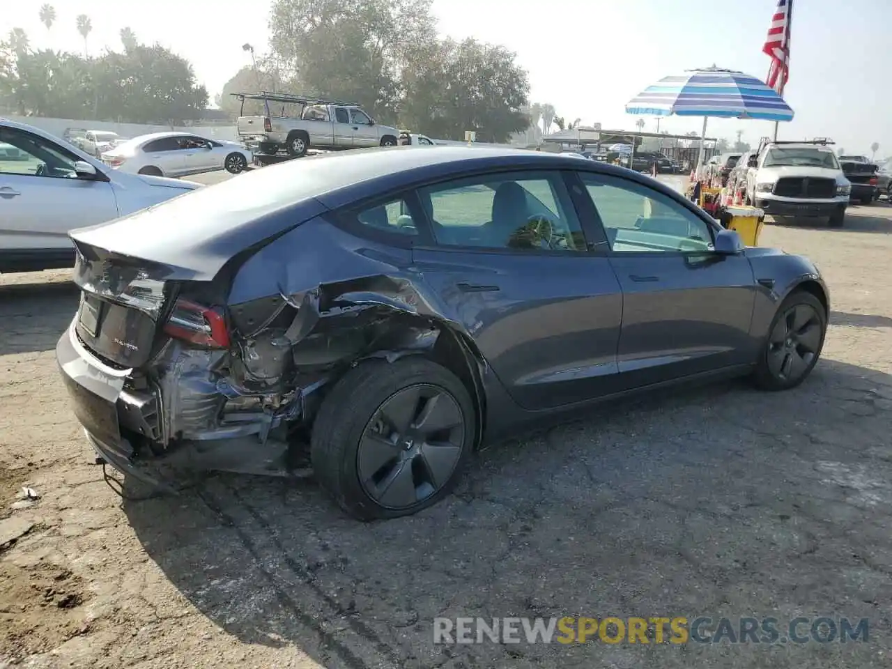 3 Photograph of a damaged car 5YJ3E1EB4NF108676 TESLA MODEL 3 2022