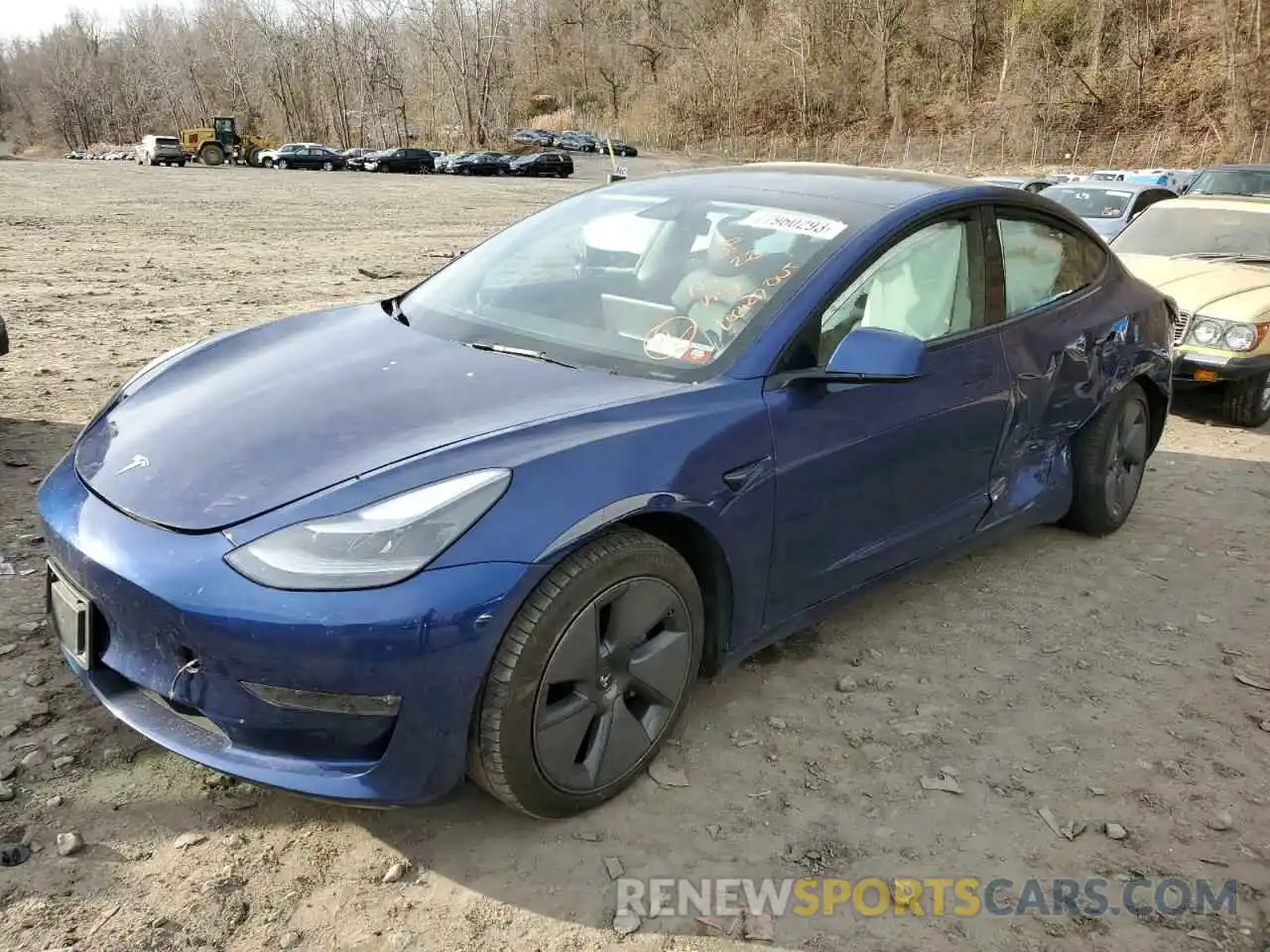 1 Photograph of a damaged car 5YJ3E1EB4NF110587 TESLA MODEL 3 2022