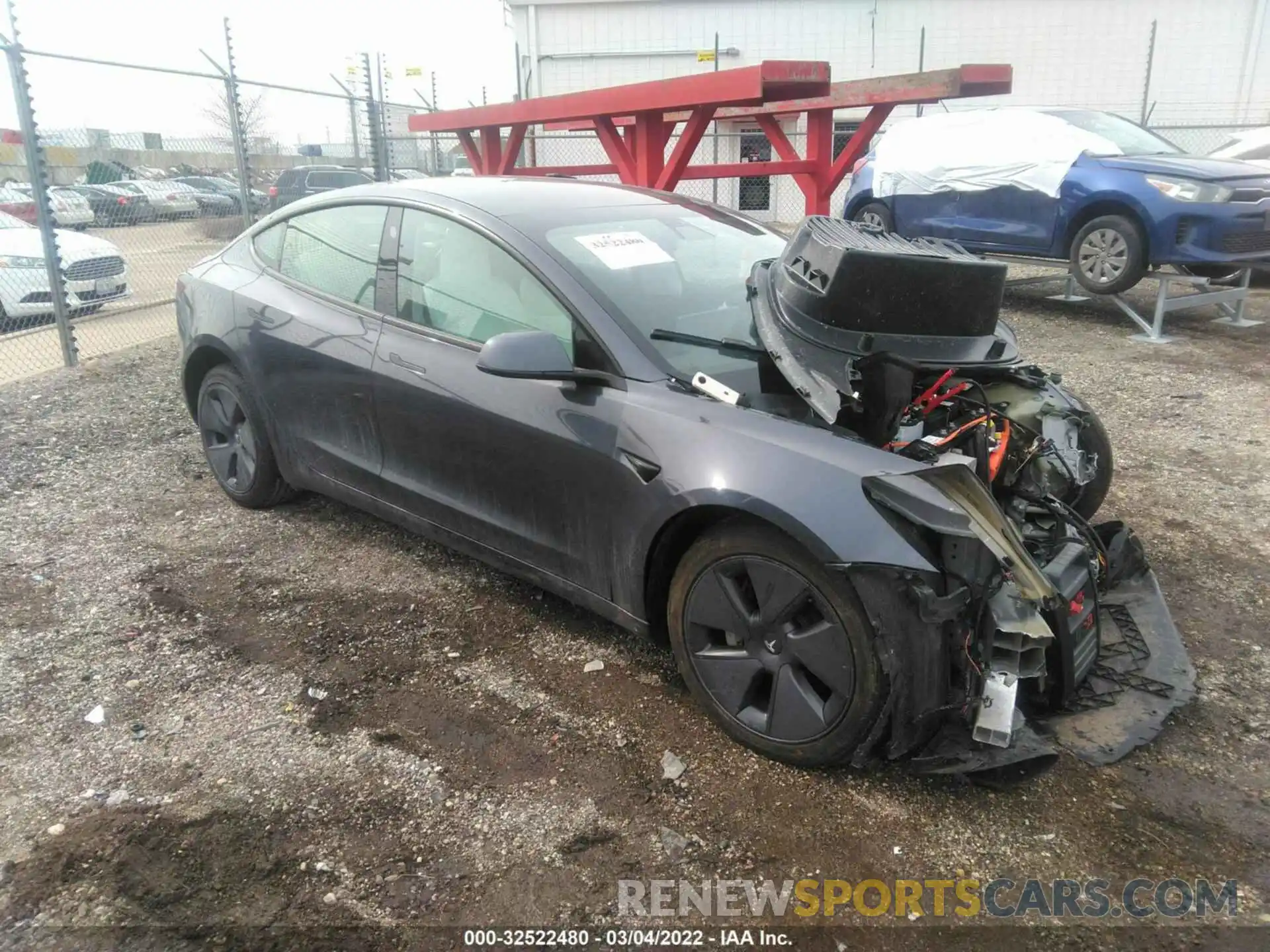 1 Photograph of a damaged car 5YJ3E1EB4NF114641 TESLA MODEL 3 2022