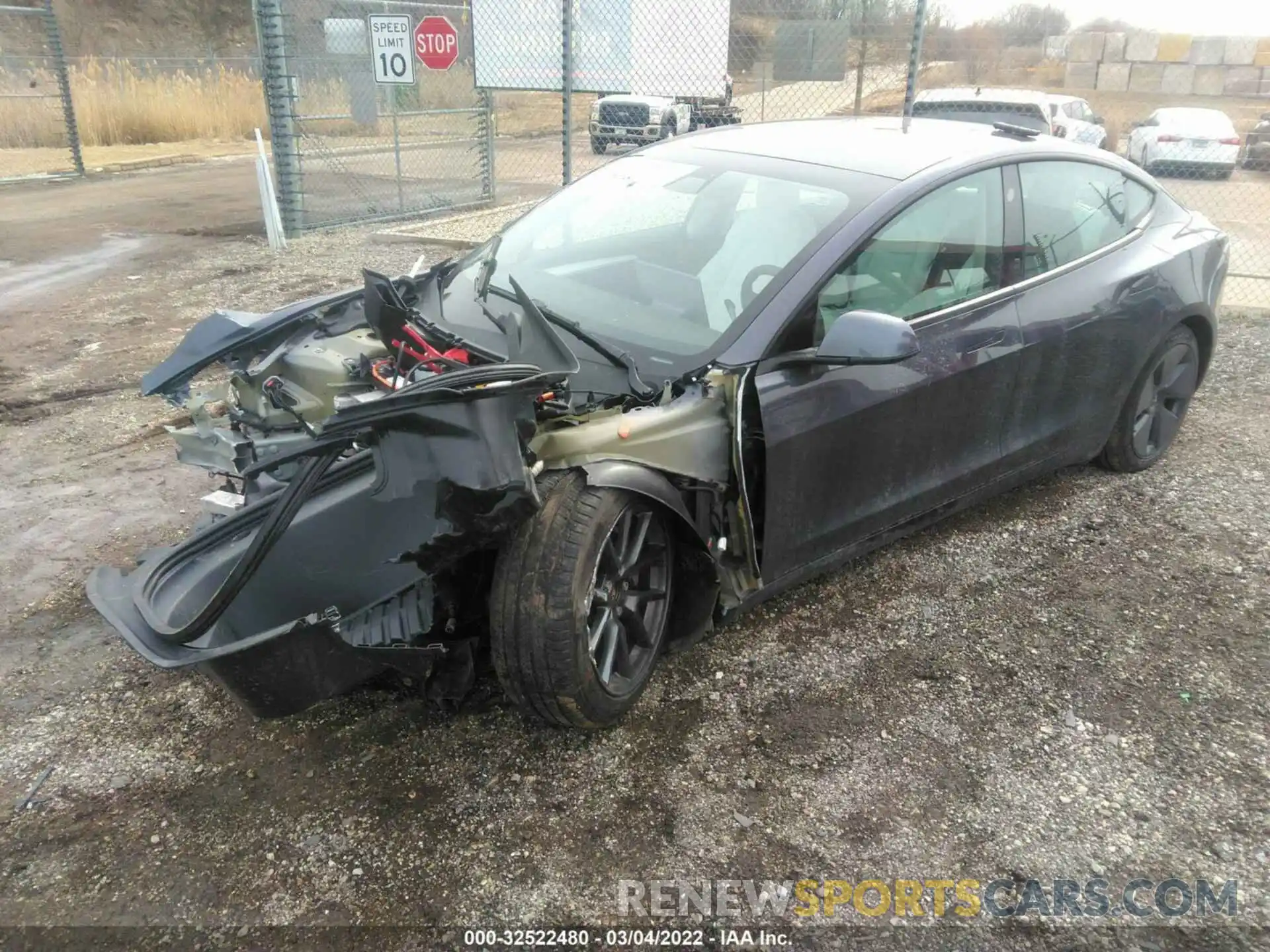 2 Photograph of a damaged car 5YJ3E1EB4NF114641 TESLA MODEL 3 2022