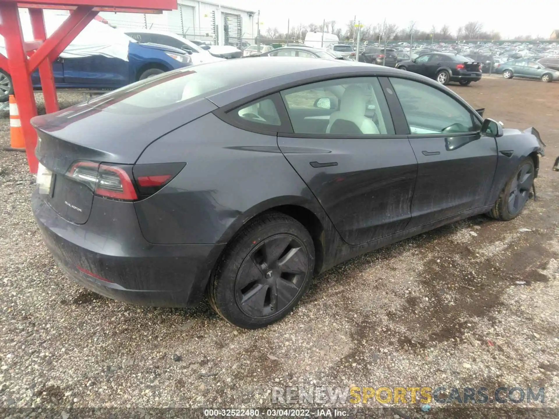 4 Photograph of a damaged car 5YJ3E1EB4NF114641 TESLA MODEL 3 2022