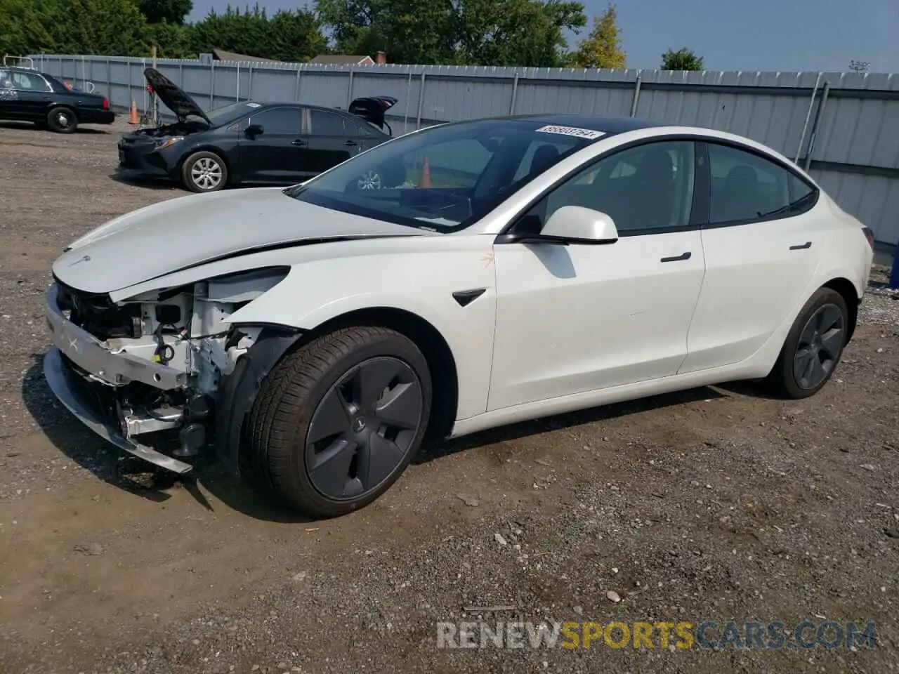 1 Photograph of a damaged car 5YJ3E1EB4NF121489 TESLA MODEL 3 2022