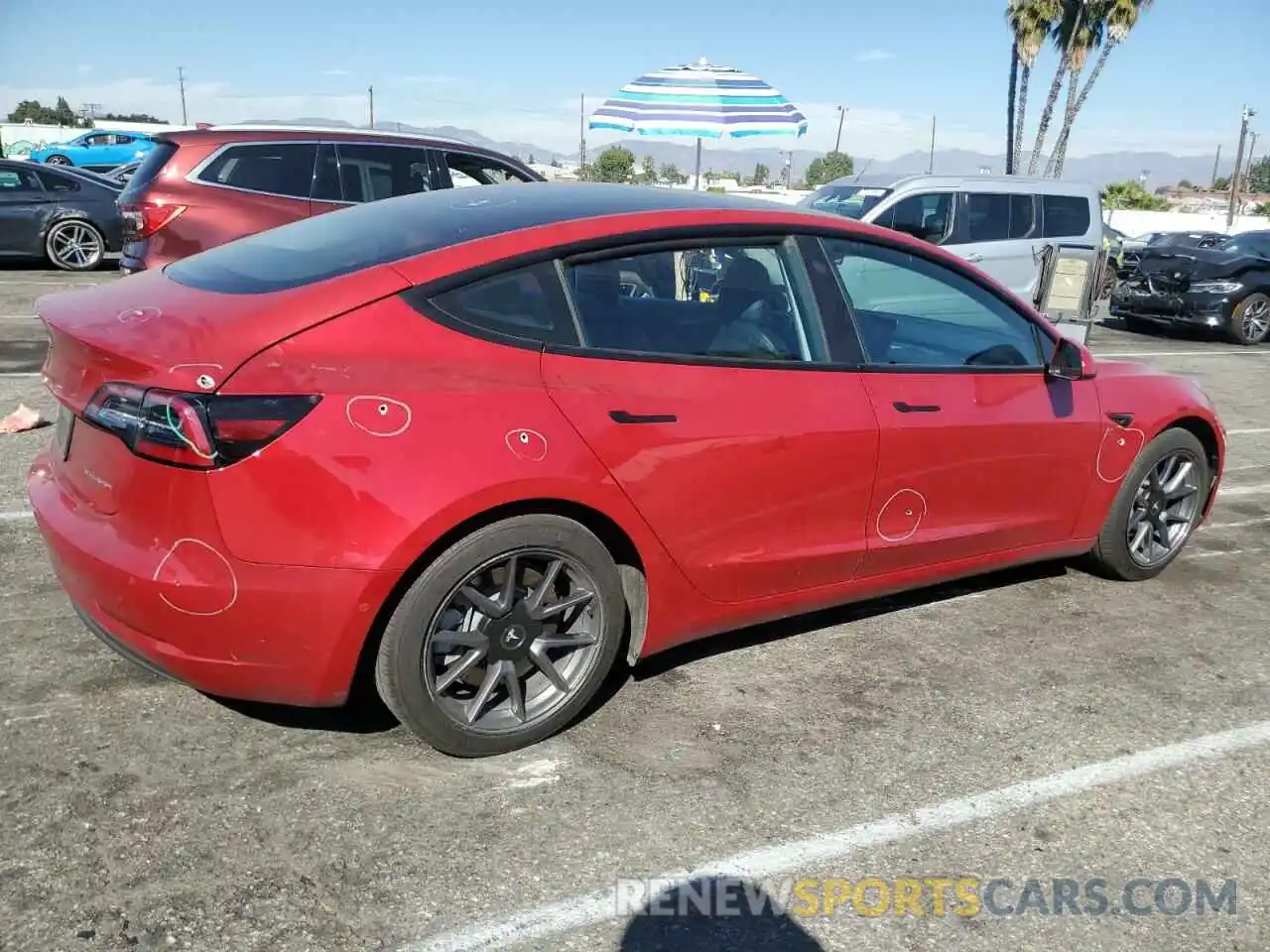 3 Photograph of a damaged car 5YJ3E1EB4NF135943 TESLA MODEL 3 2022