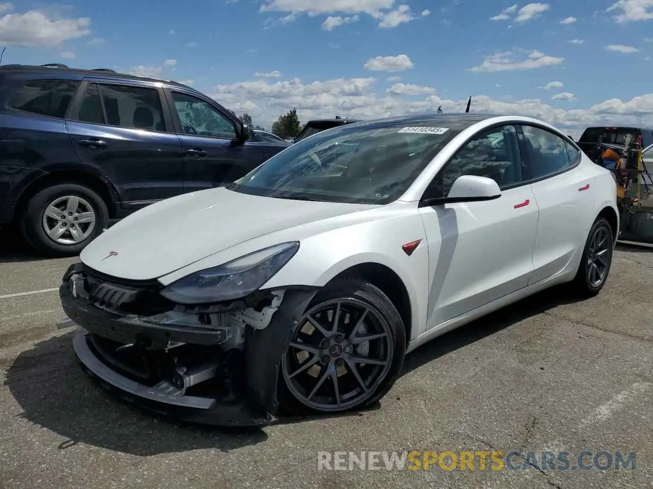 1 Photograph of a damaged car 5YJ3E1EB4NF139023 TESLA MODEL 3 2022
