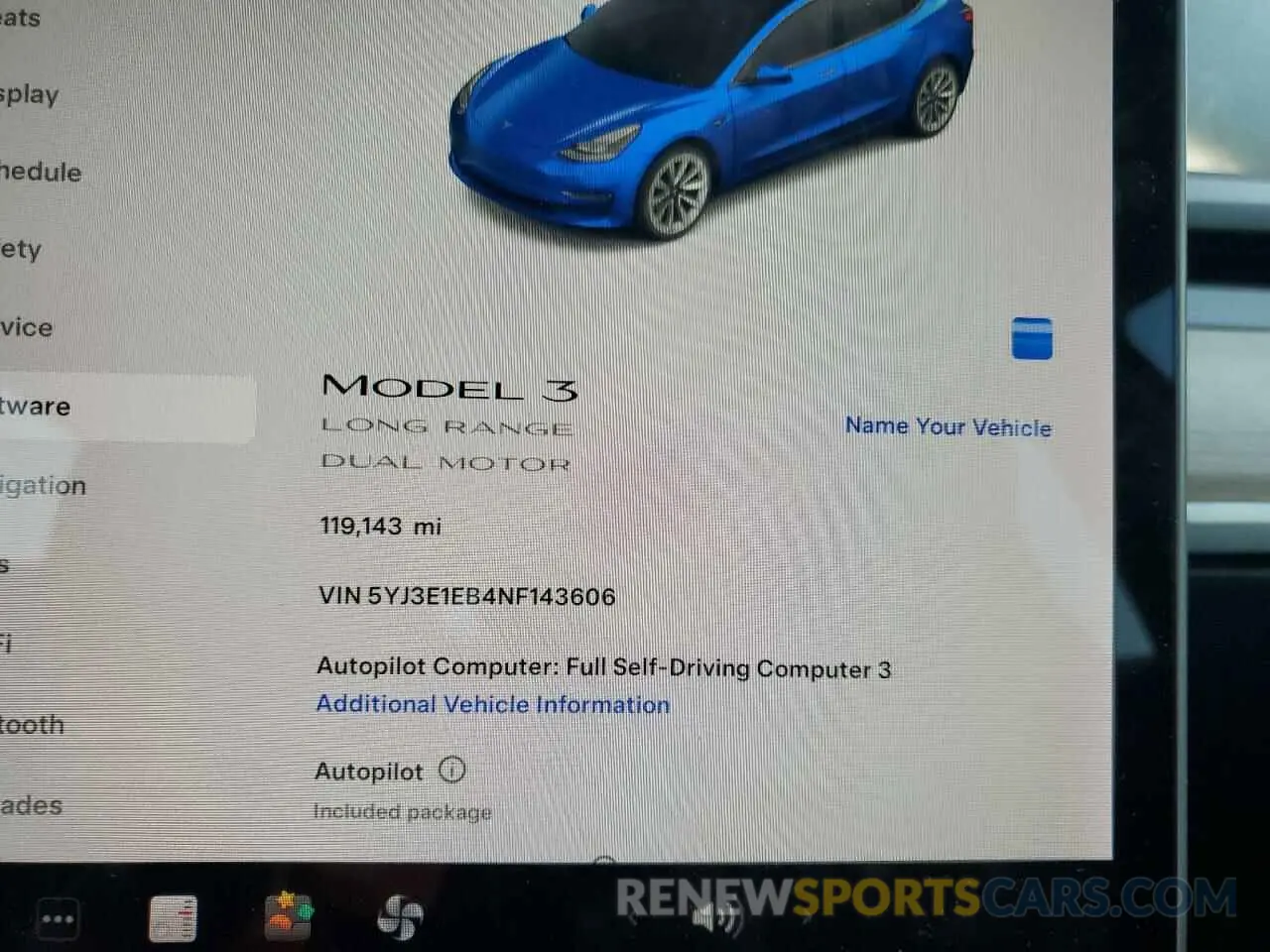 9 Photograph of a damaged car 5YJ3E1EB4NF143606 TESLA MODEL 3 2022