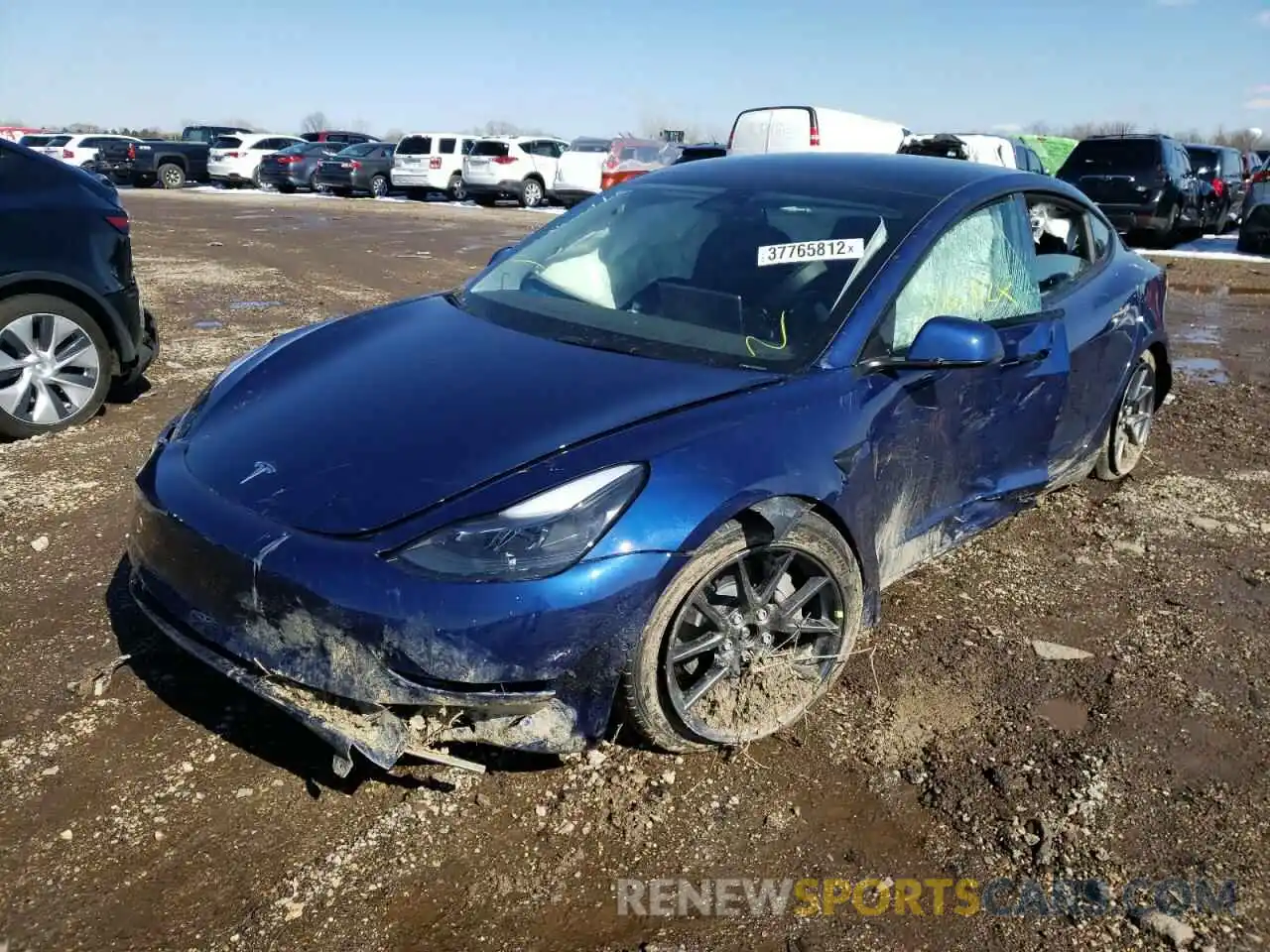 2 Photograph of a damaged car 5YJ3E1EB4NF167212 TESLA MODEL 3 2022