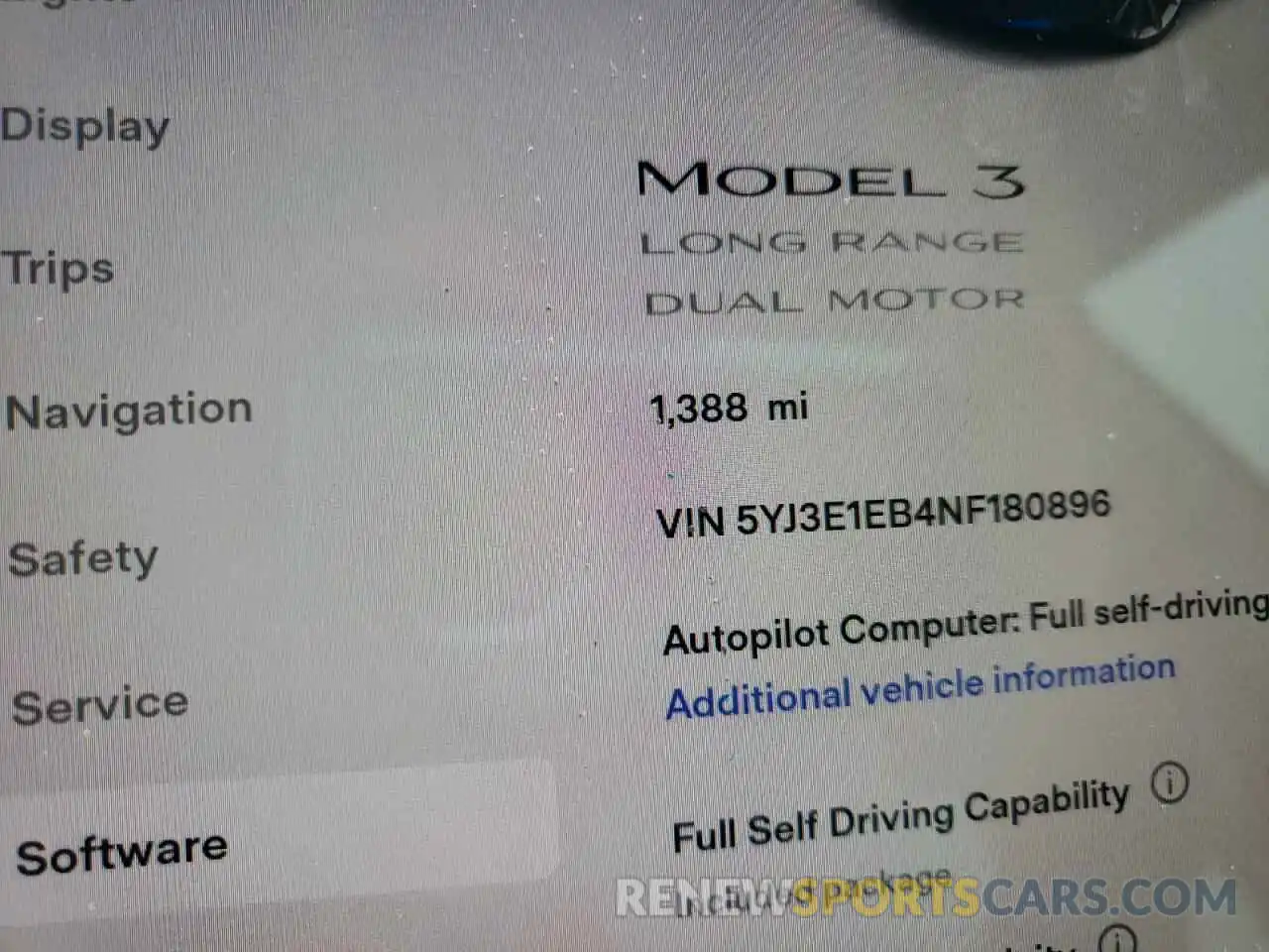 8 Photograph of a damaged car 5YJ3E1EB4NF180896 TESLA MODEL 3 2022