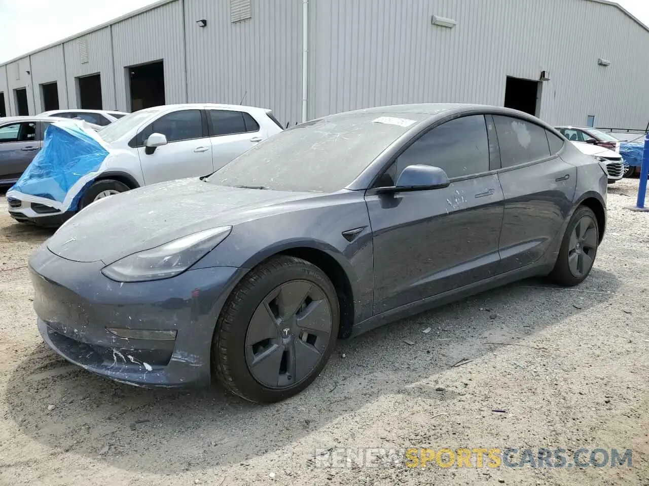 1 Photograph of a damaged car 5YJ3E1EB4NF184589 TESLA MODEL 3 2022