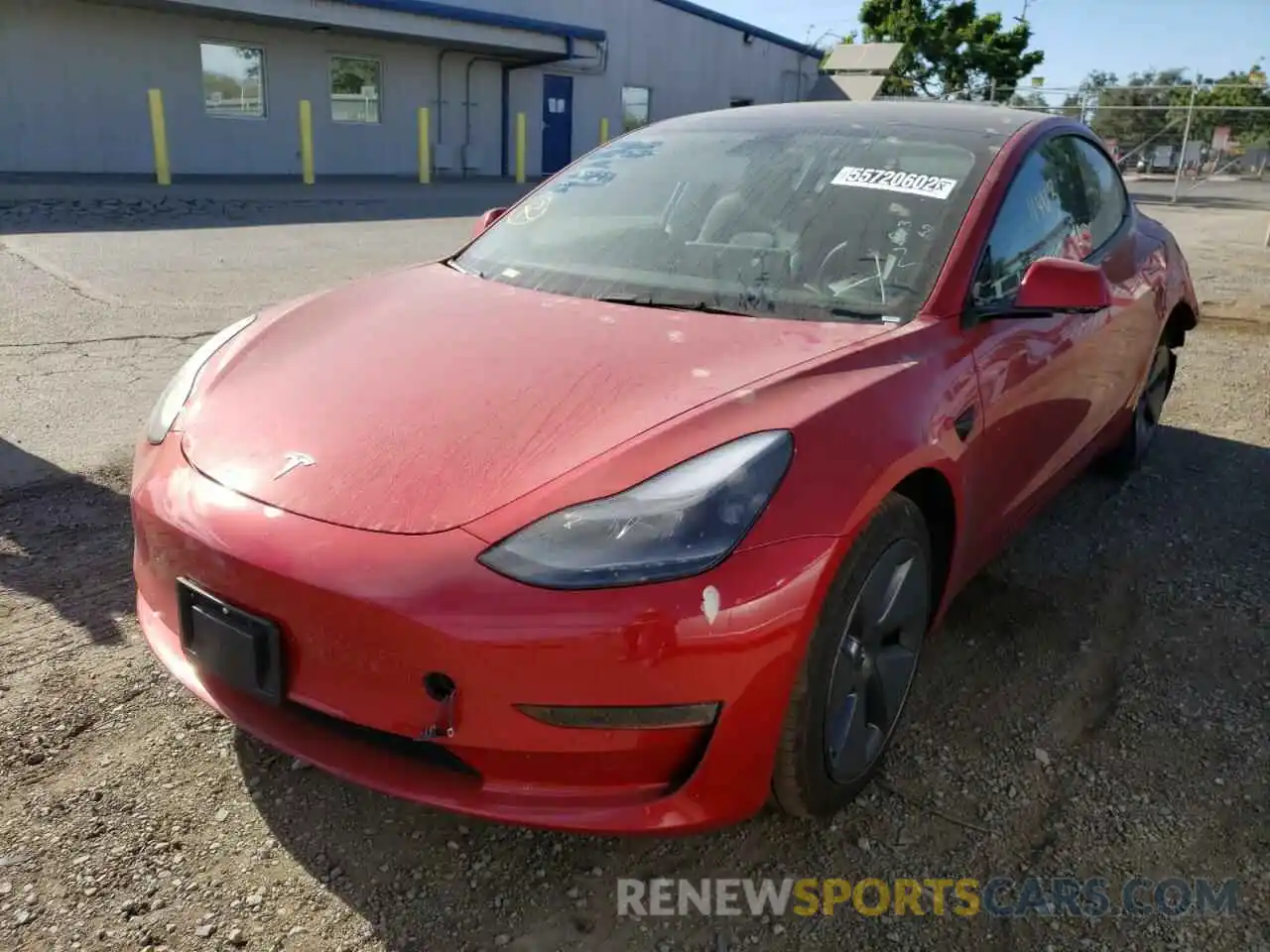 2 Photograph of a damaged car 5YJ3E1EB4NF188531 TESLA MODEL 3 2022