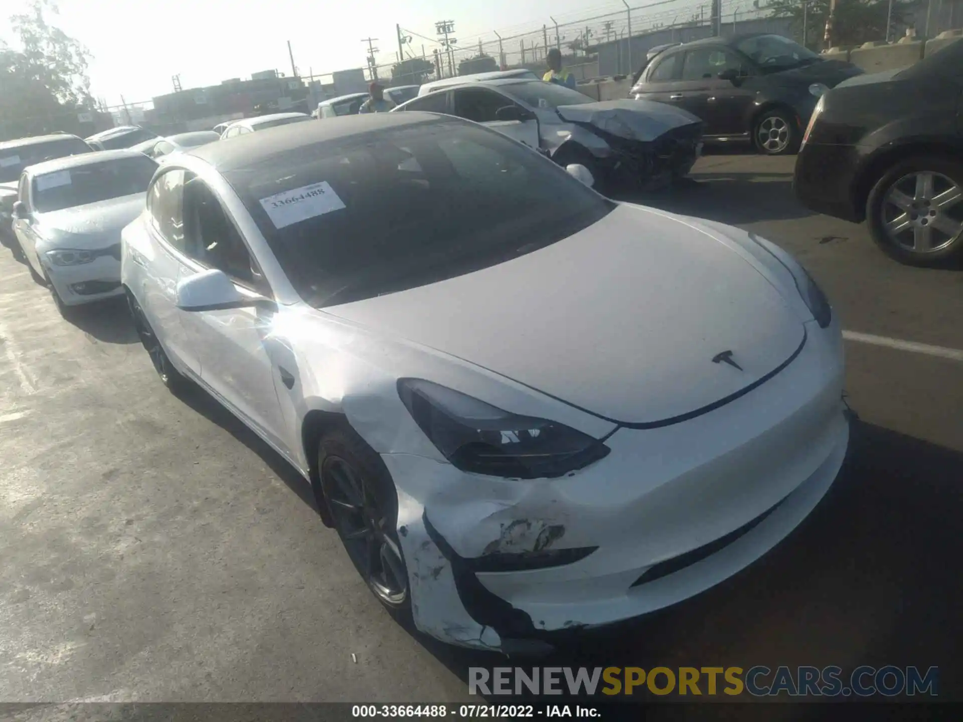 1 Photograph of a damaged car 5YJ3E1EB4NF196516 TESLA MODEL 3 2022