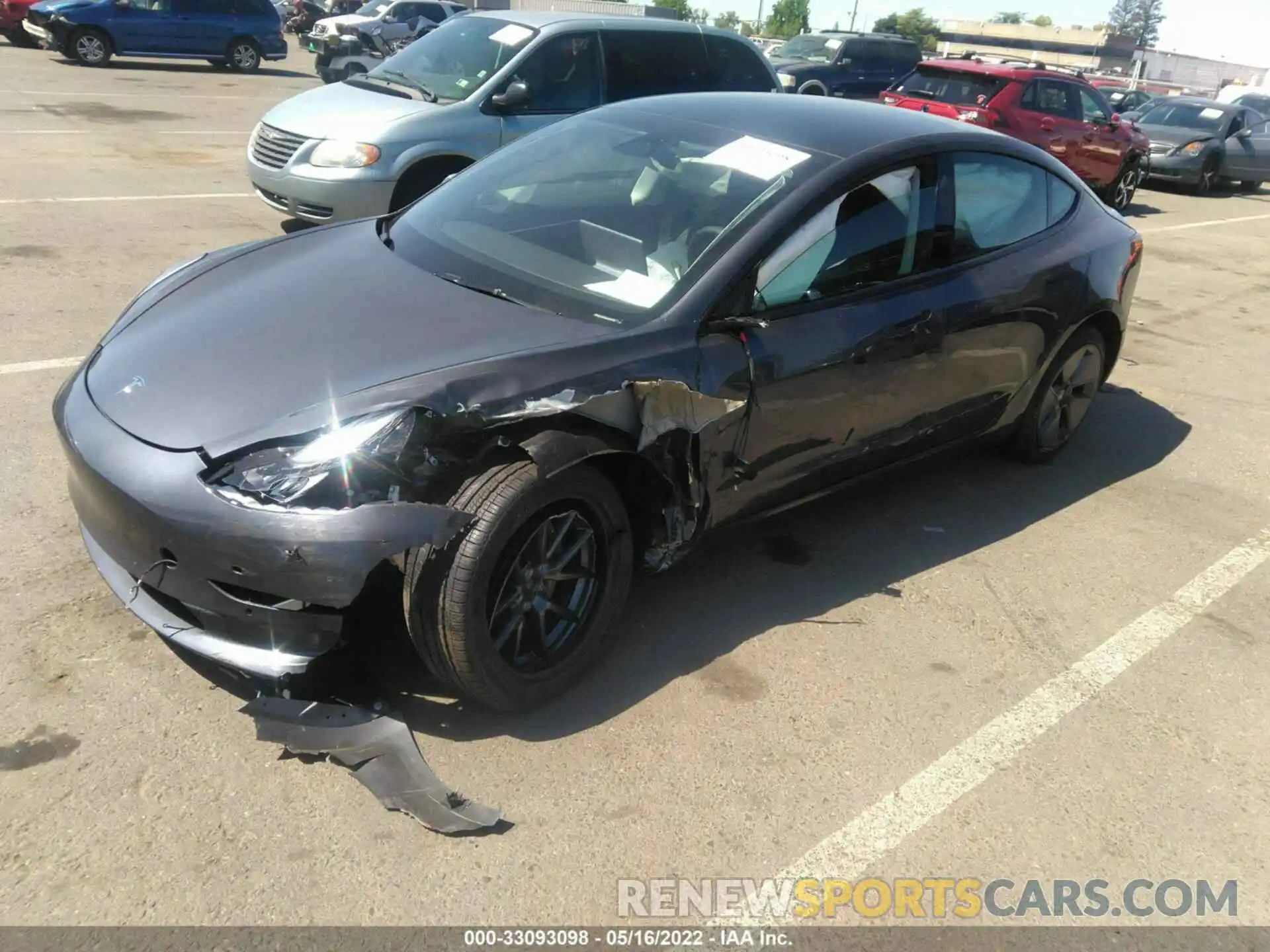 2 Photograph of a damaged car 5YJ3E1EB4NF245794 TESLA MODEL 3 2022