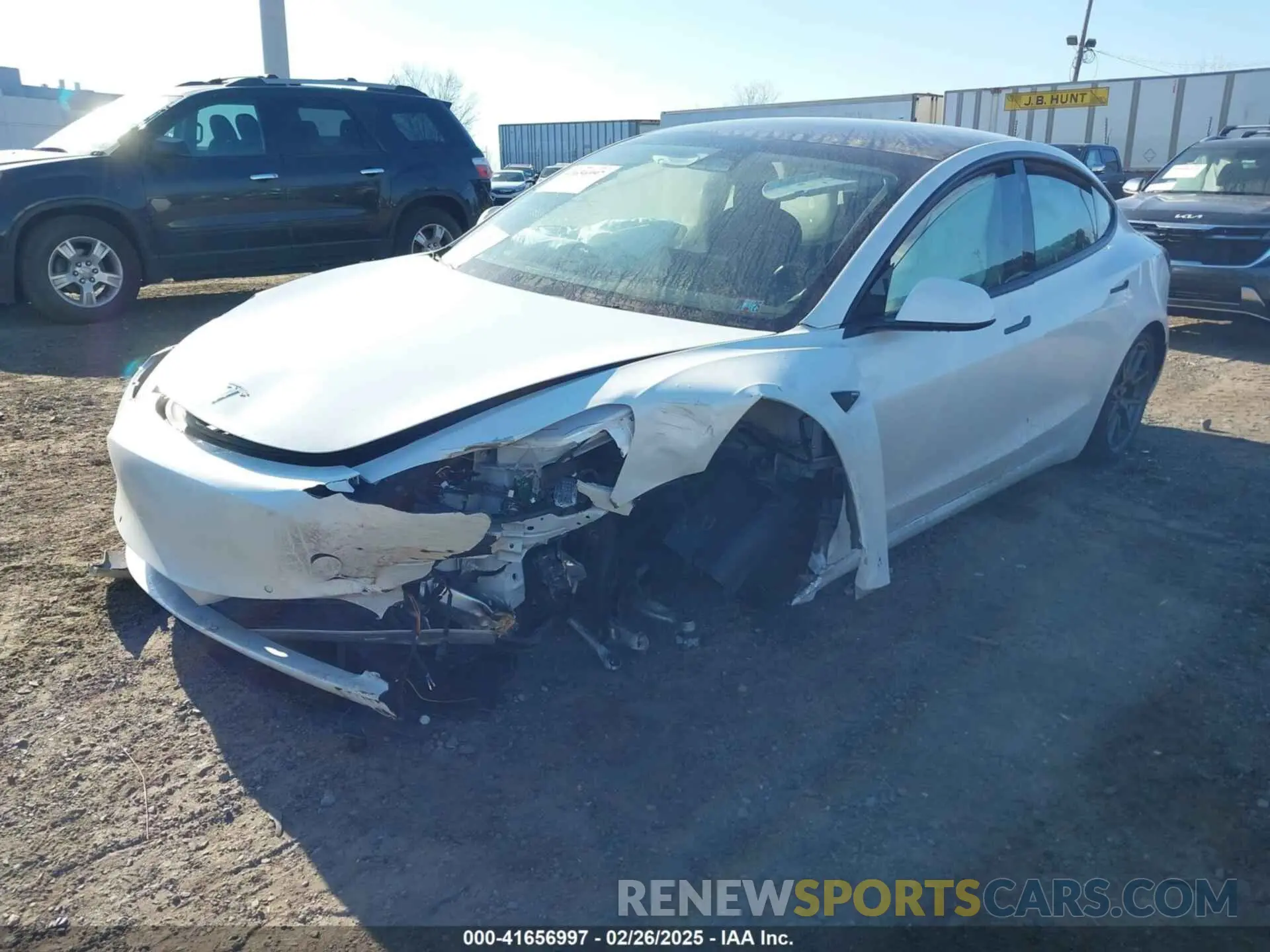 2 Photograph of a damaged car 5YJ3E1EB4NF250056 TESLA MODEL 3 2022