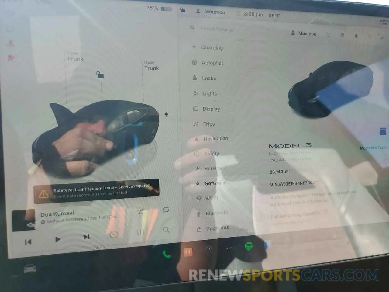 9 Photograph of a damaged car 5YJ3E1EB4NF269271 TESLA MODEL 3 2022