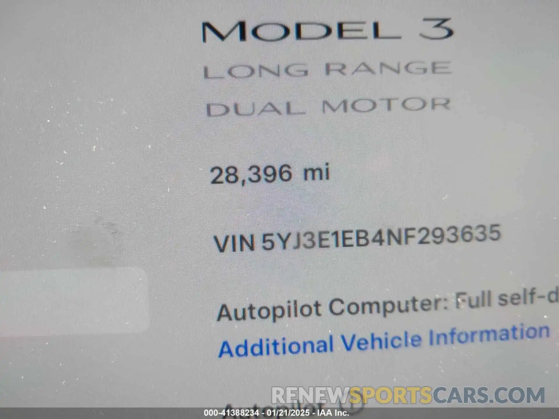 16 Photograph of a damaged car 5YJ3E1EB4NF293635 TESLA MODEL 3 2022