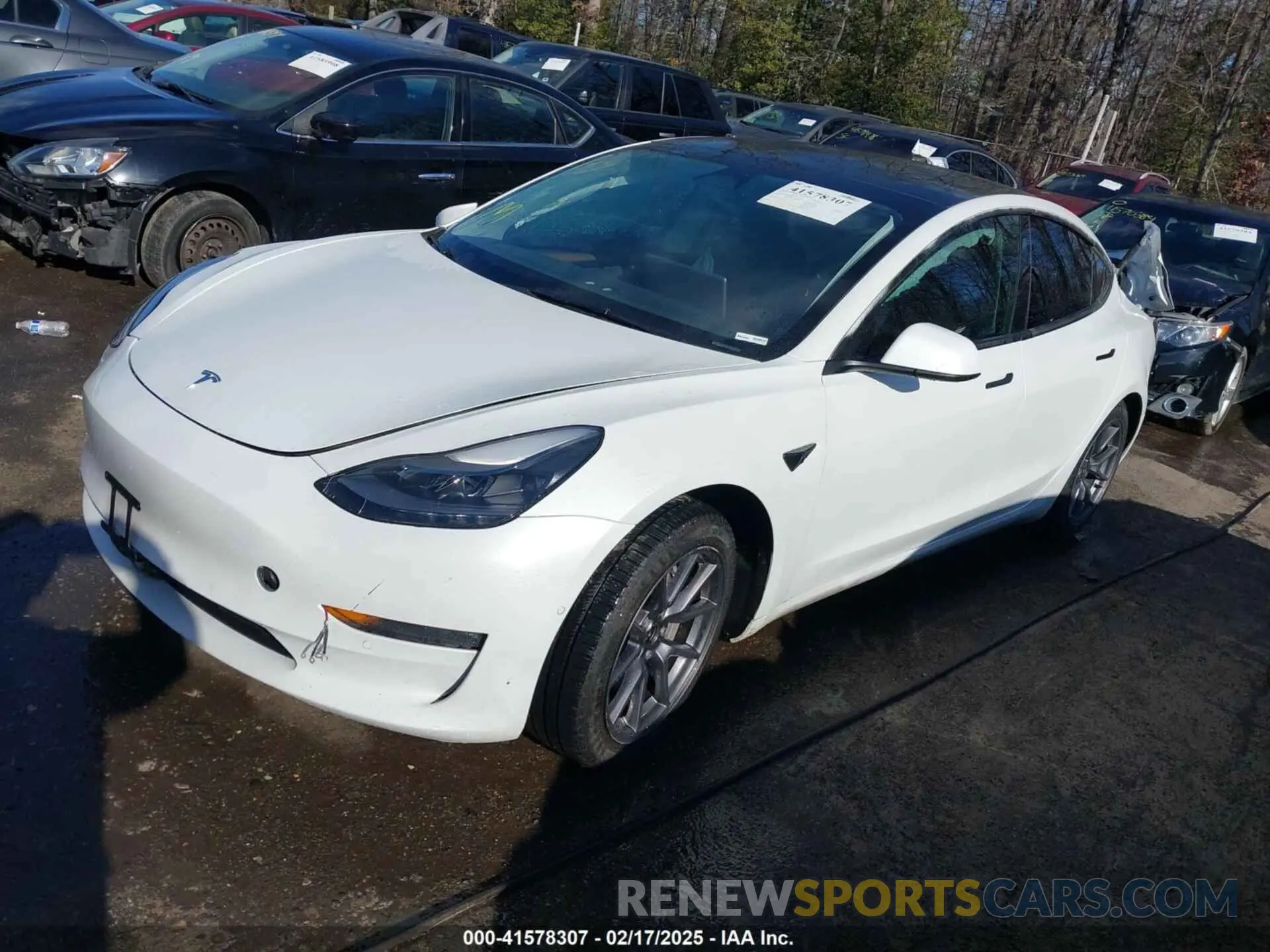 2 Photograph of a damaged car 5YJ3E1EB4NF334877 TESLA MODEL 3 2022