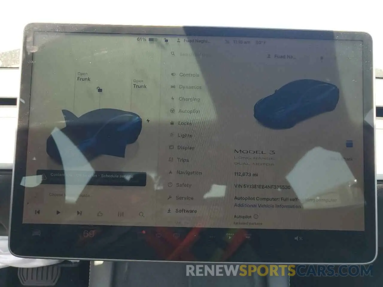 9 Photograph of a damaged car 5YJ3E1EB4NF335530 TESLA MODEL 3 2022