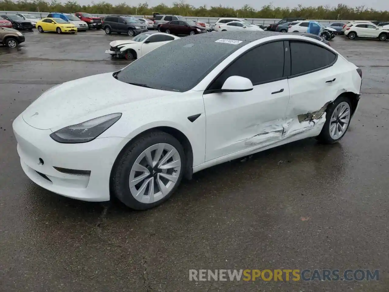 1 Photograph of a damaged car 5YJ3E1EB4NF337245 TESLA MODEL 3 2022