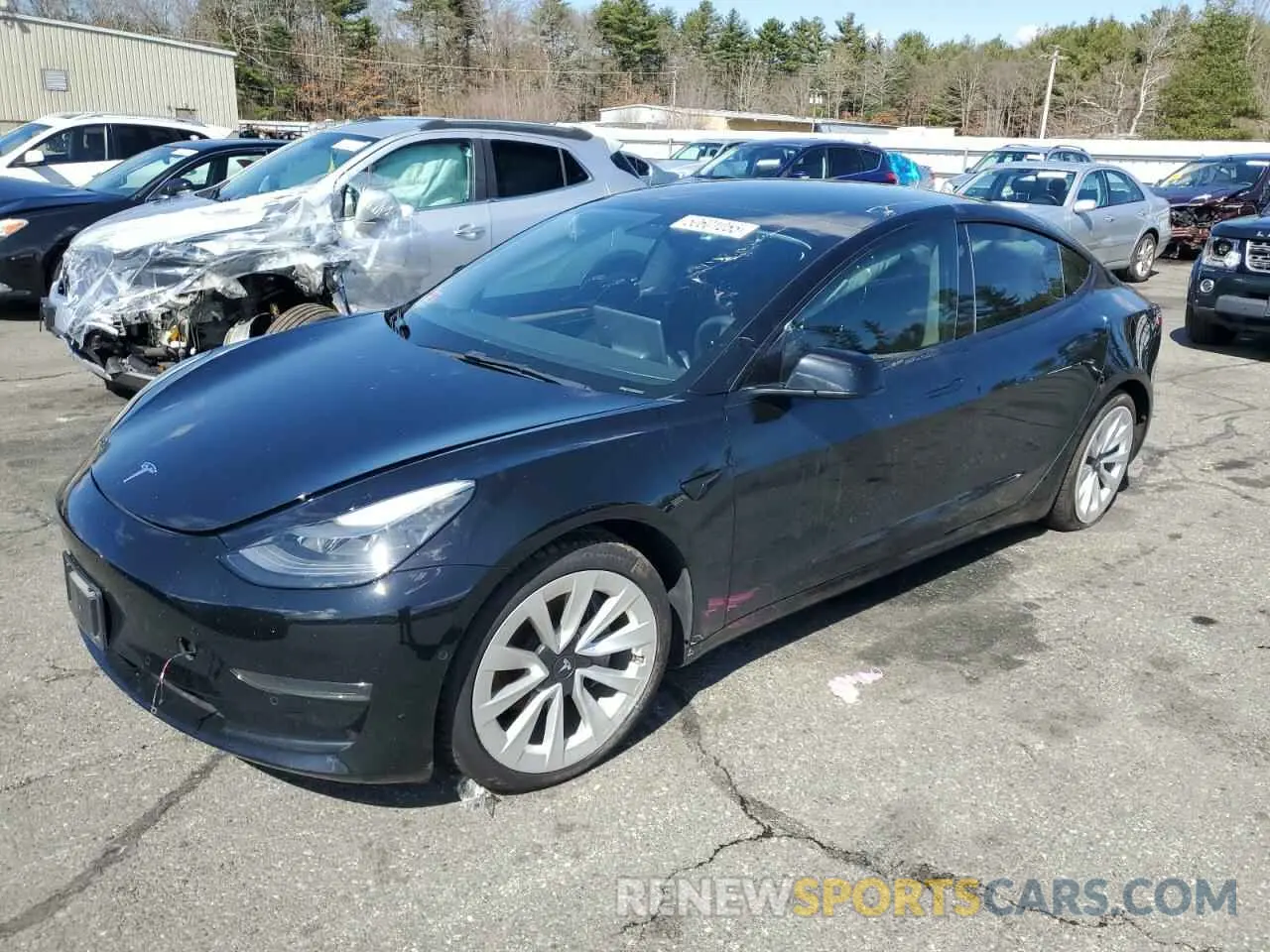 1 Photograph of a damaged car 5YJ3E1EB5NF118892 TESLA MODEL 3 2022