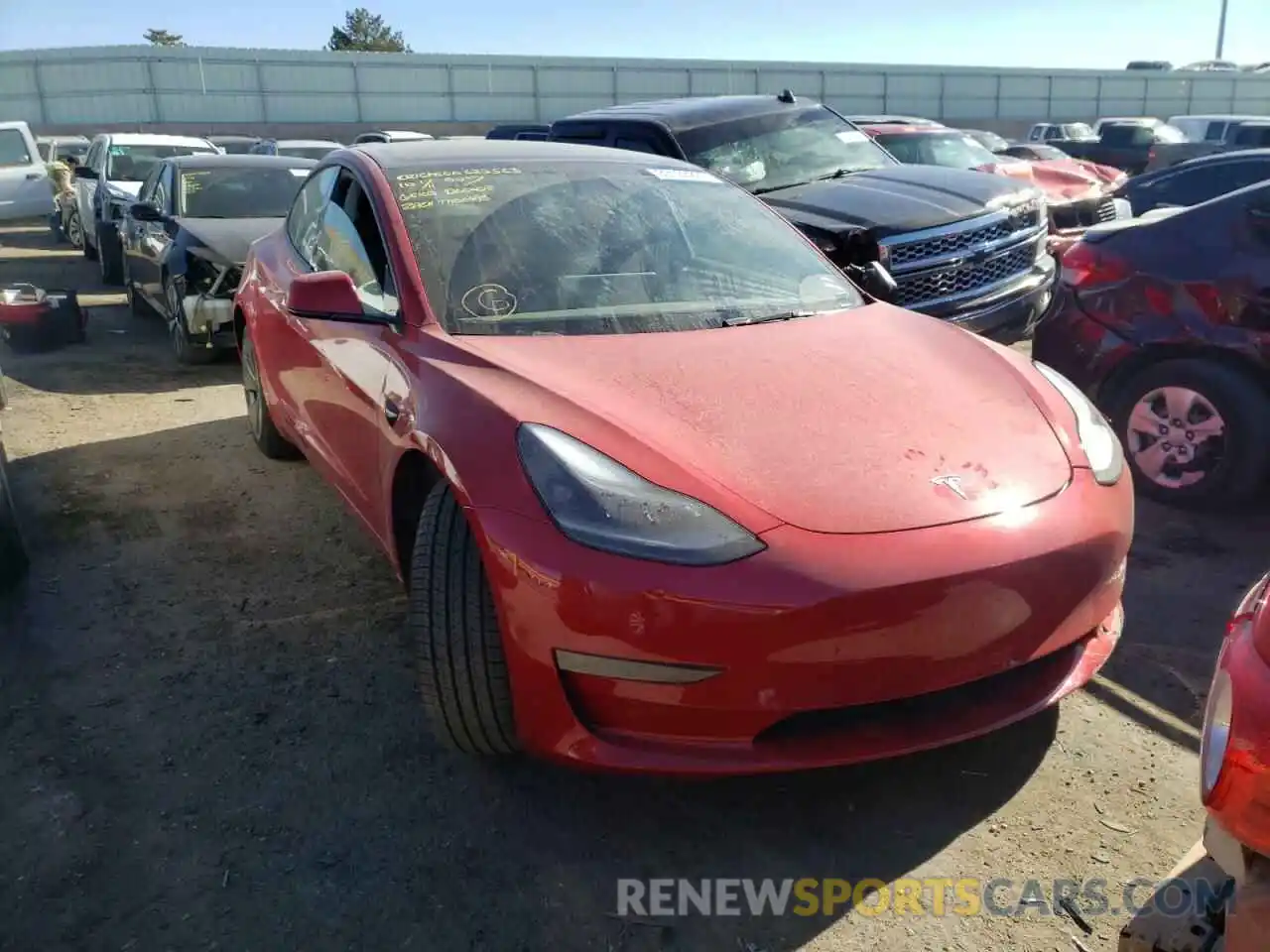 1 Photograph of a damaged car 5YJ3E1EB5NF120836 TESLA MODEL 3 2022