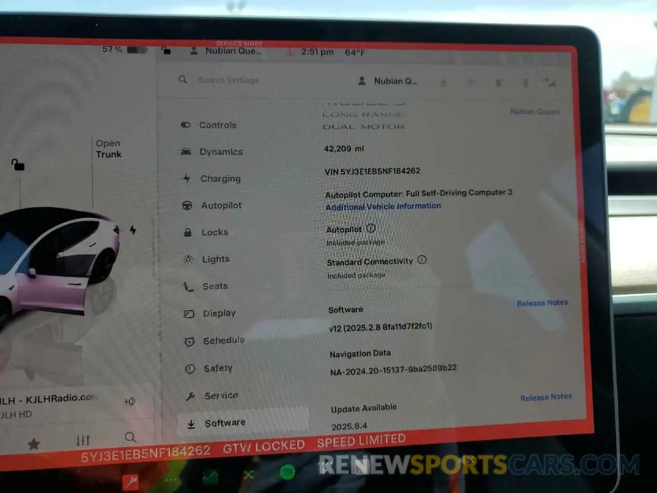 9 Photograph of a damaged car 5YJ3E1EB5NF184262 TESLA MODEL 3 2022