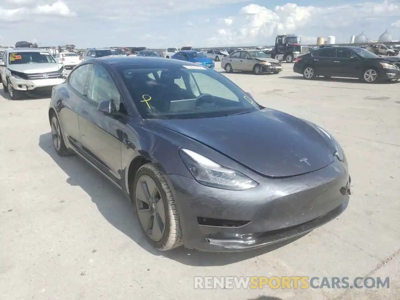 1 Photograph of a damaged car 5YJ3E1EB5NF192796 TESLA MODEL 3 2022