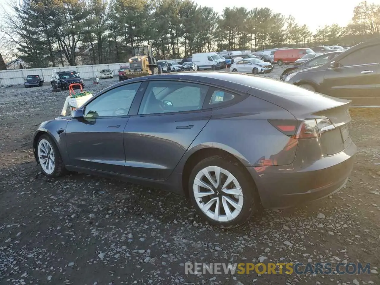 2 Photograph of a damaged car 5YJ3E1EB5NF204025 TESLA MODEL 3 2022