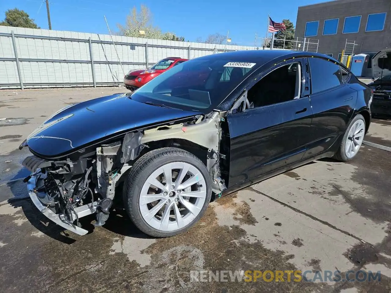 1 Photograph of a damaged car 5YJ3E1EB5NF205661 TESLA MODEL 3 2022