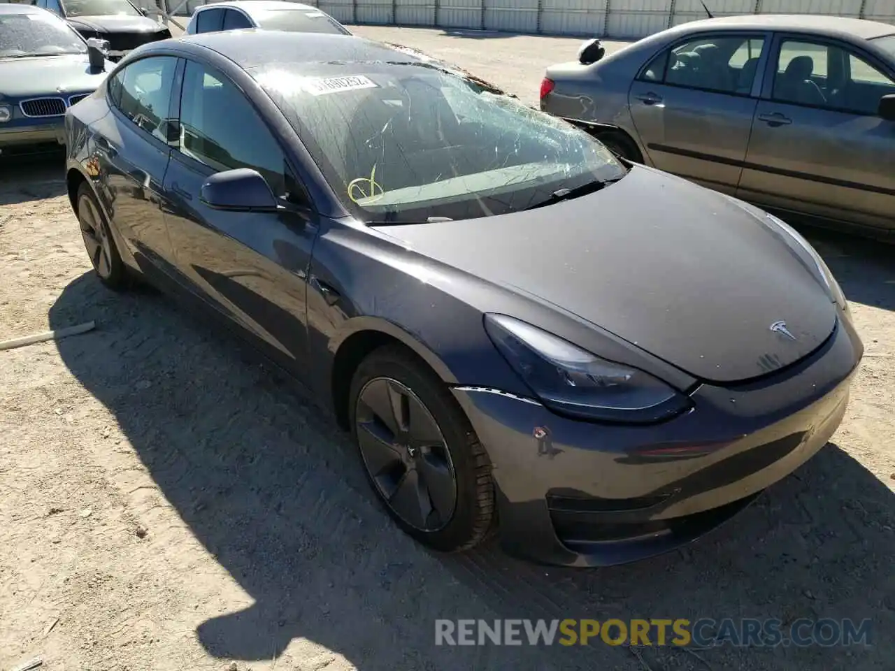 1 Photograph of a damaged car 5YJ3E1EB5NF237297 TESLA MODEL 3 2022