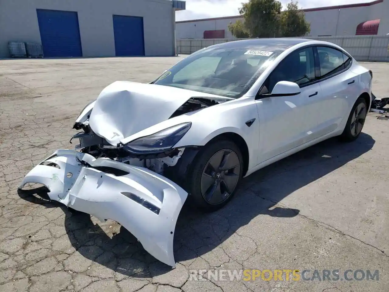 2 Photograph of a damaged car 5YJ3E1EB5NF257582 TESLA MODEL 3 2022