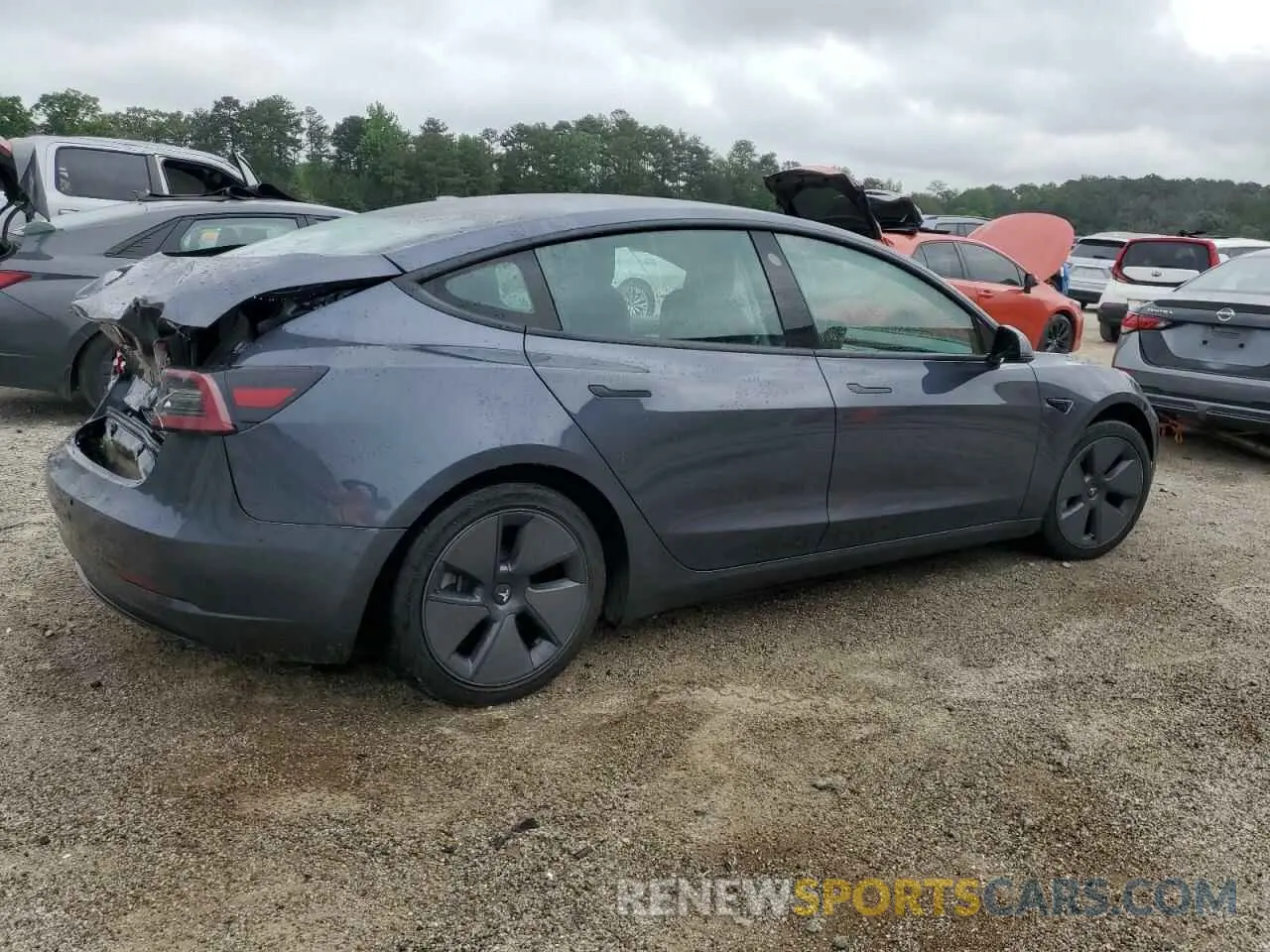 3 Photograph of a damaged car 5YJ3E1EB5NF287407 TESLA MODEL 3 2022