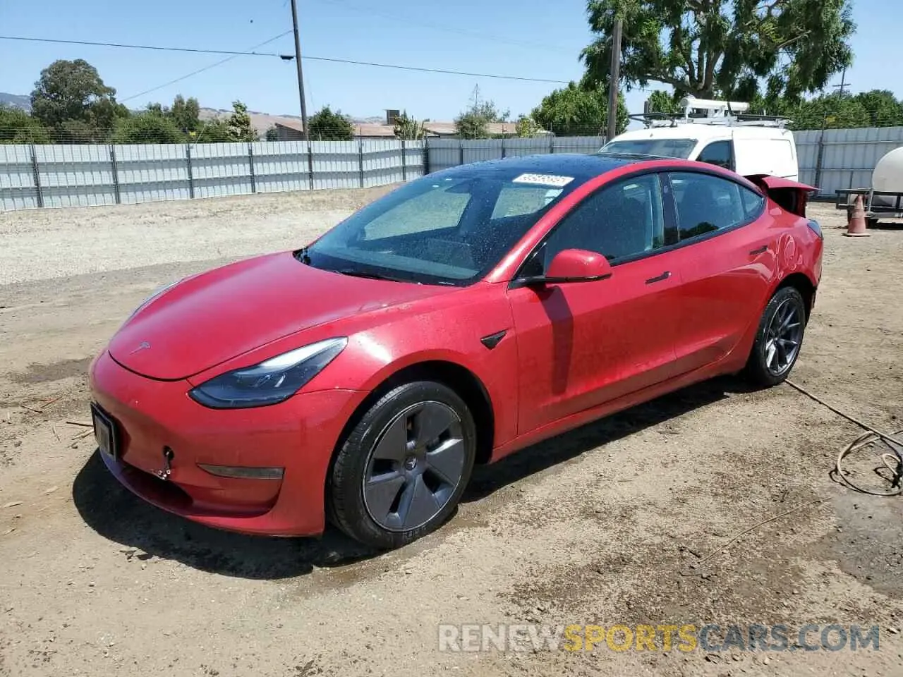 1 Photograph of a damaged car 5YJ3E1EB5NF297659 TESLA MODEL 3 2022