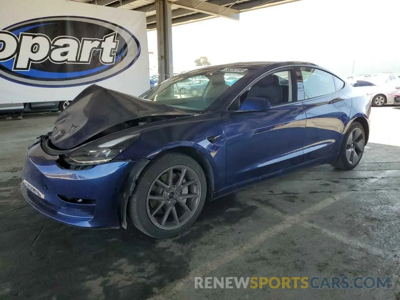 1 Photograph of a damaged car 5YJ3E1EB5NF314721 TESLA MODEL 3 2022