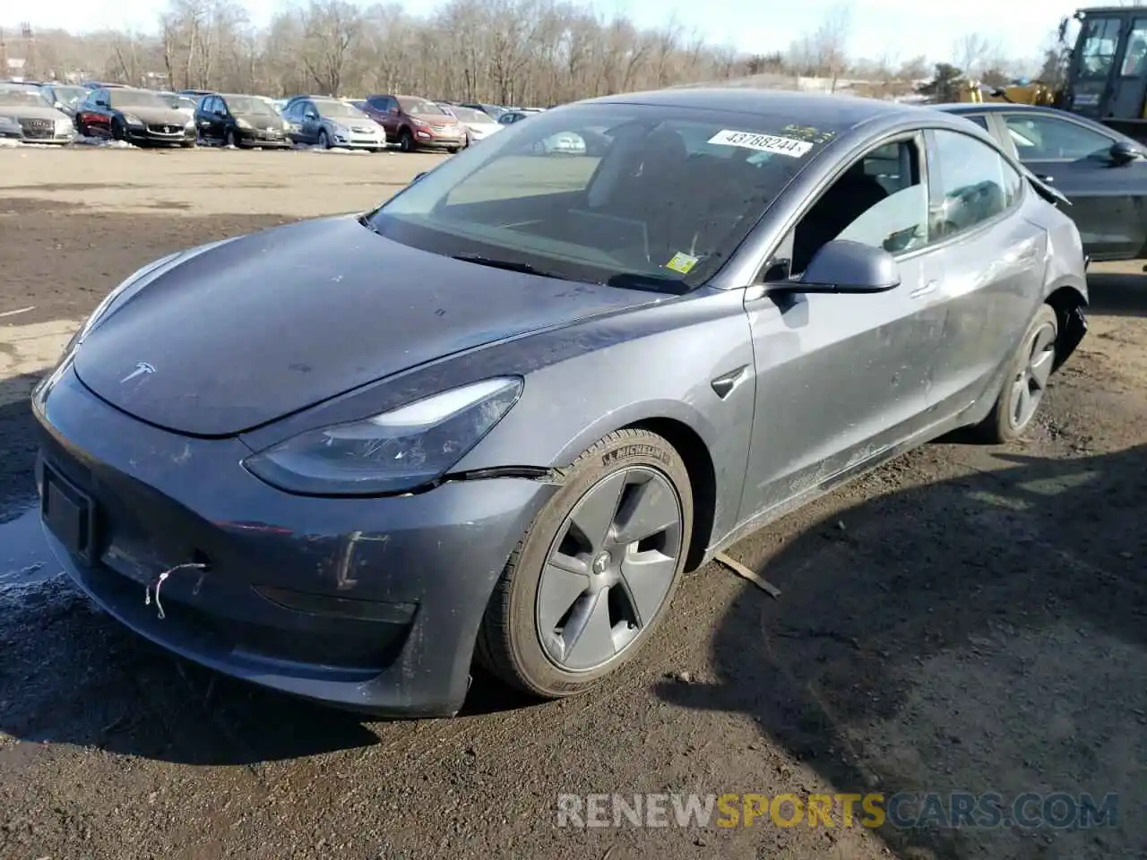 1 Photograph of a damaged car 5YJ3E1EB5NF321569 TESLA MODEL 3 2022