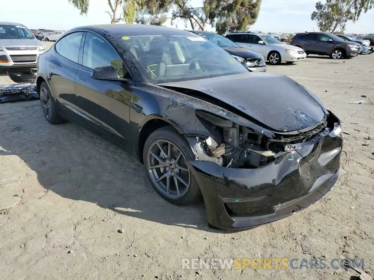 1 Photograph of a damaged car 5YJ3E1EB5NF356614 TESLA MODEL 3 2022