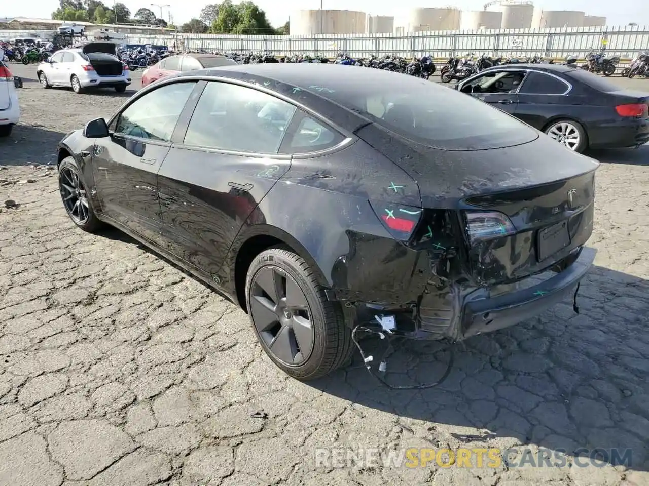 3 Photograph of a damaged car 5YJ3E1EB5NF356614 TESLA MODEL 3 2022