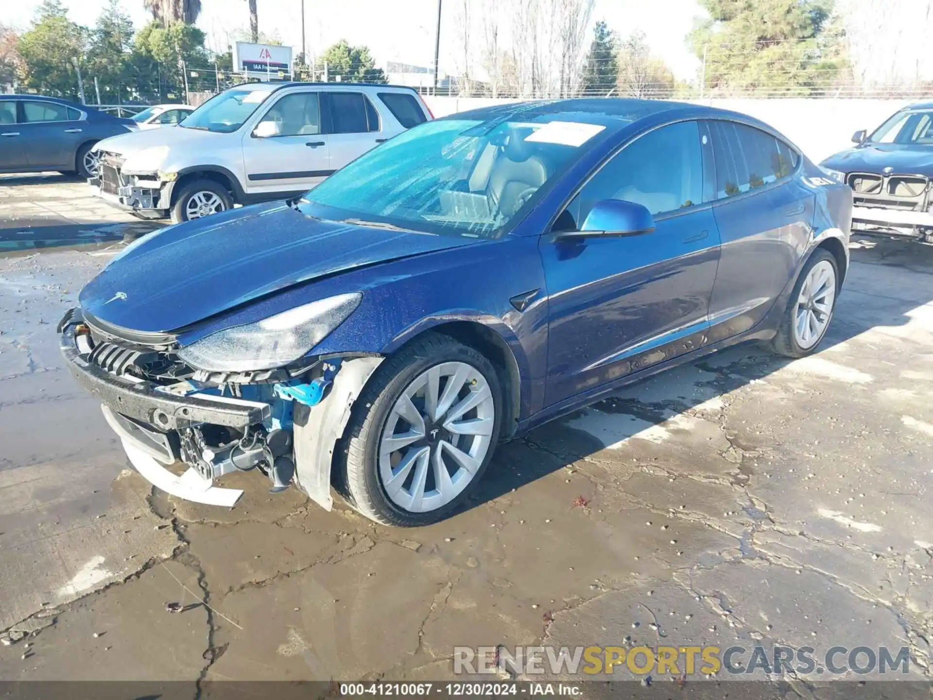 2 Photograph of a damaged car 5YJ3E1EB6NF142571 TESLA MODEL 3 2022