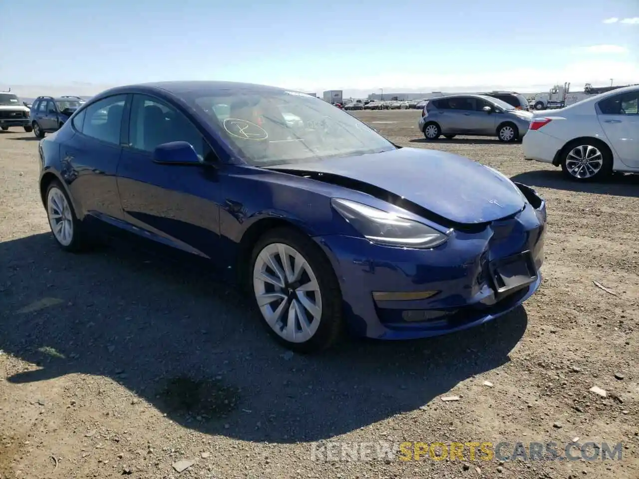 1 Photograph of a damaged car 5YJ3E1EB6NF142585 TESLA MODEL 3 2022