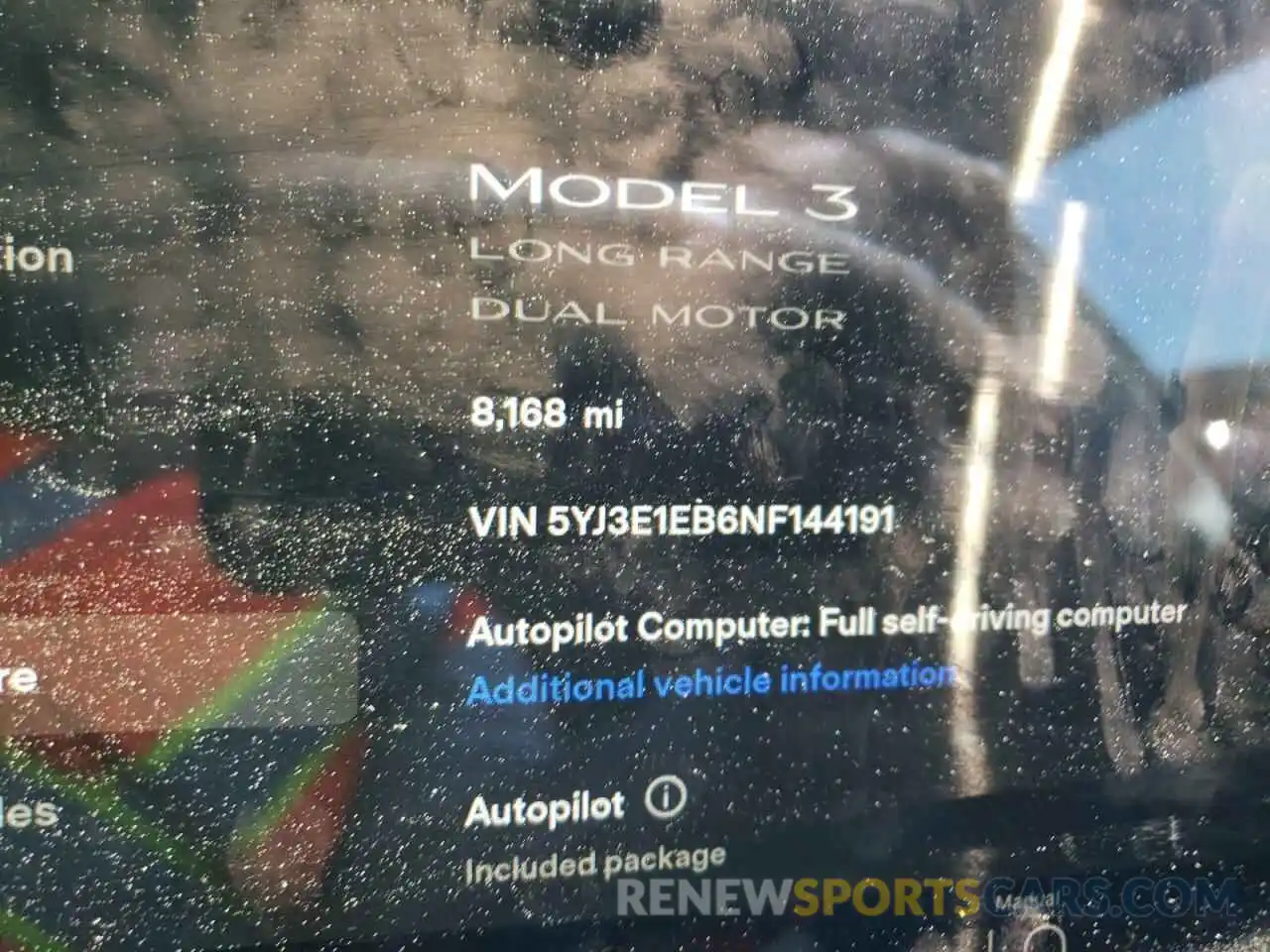 8 Photograph of a damaged car 5YJ3E1EB6NF144191 TESLA MODEL 3 2022