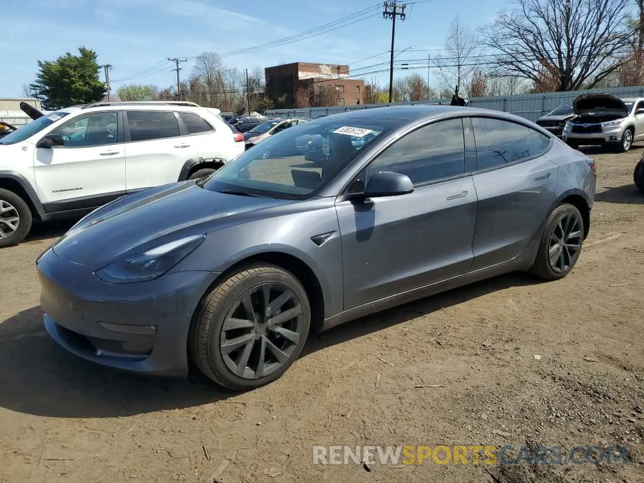 1 Photograph of a damaged car 5YJ3E1EB6NF178423 TESLA MODEL 3 2022