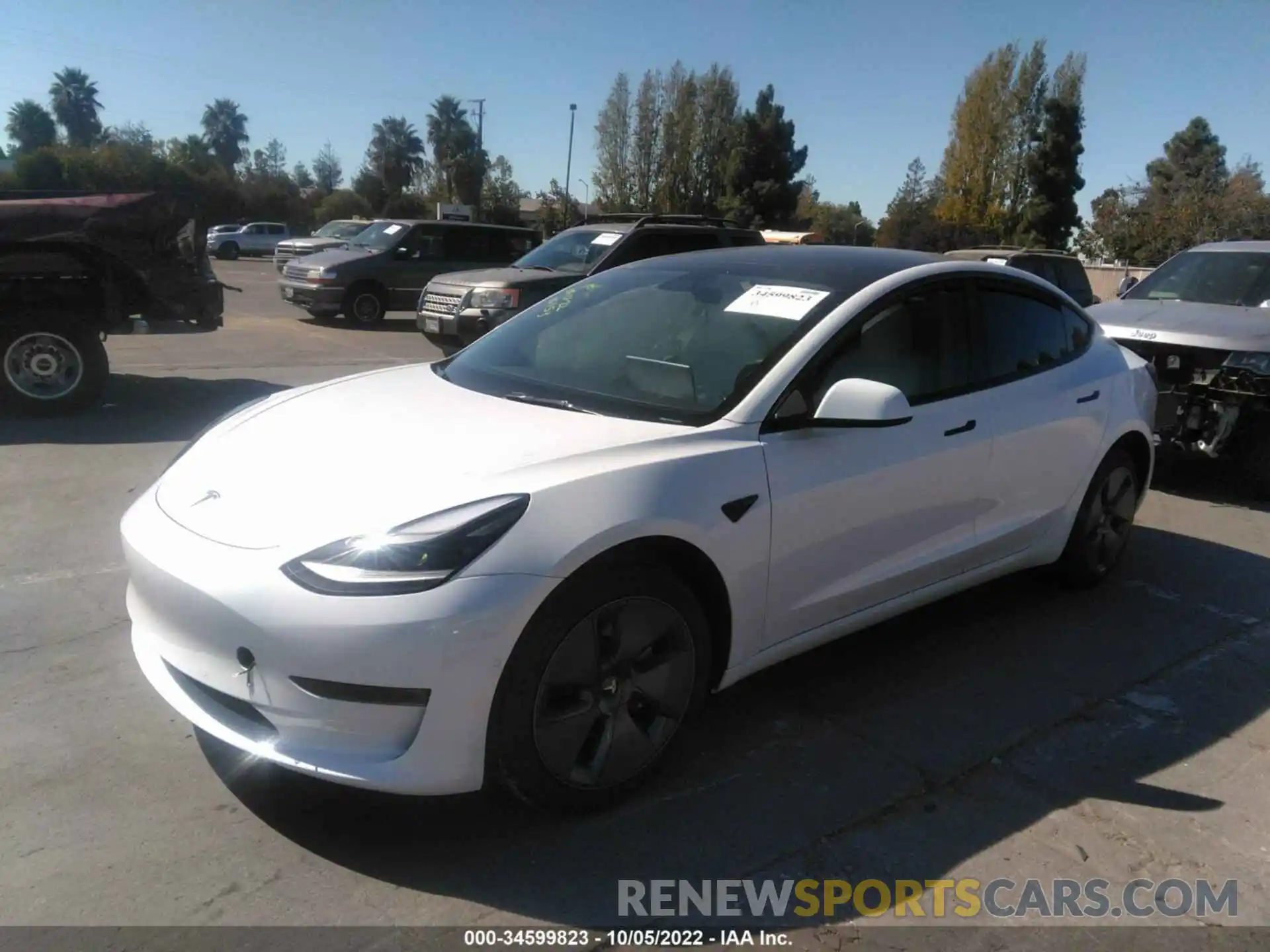 2 Photograph of a damaged car 5YJ3E1EB6NF182651 TESLA MODEL 3 2022