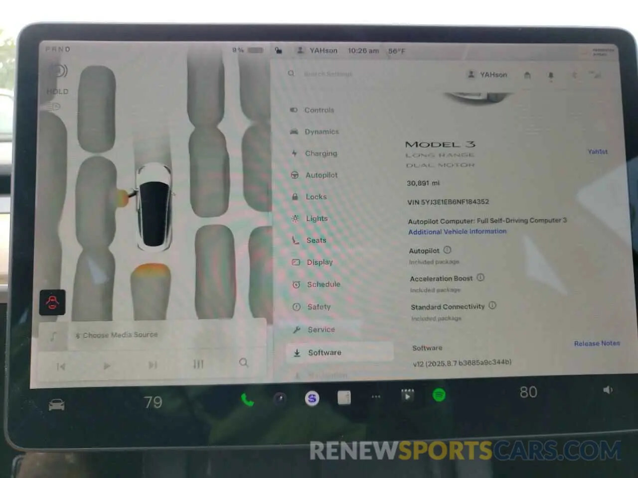 9 Photograph of a damaged car 5YJ3E1EB6NF184352 TESLA MODEL 3 2022