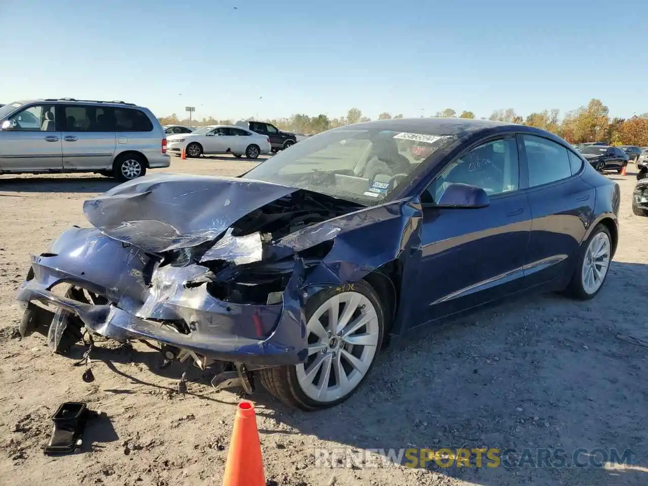 1 Photograph of a damaged car 5YJ3E1EB6NF184674 TESLA MODEL 3 2022