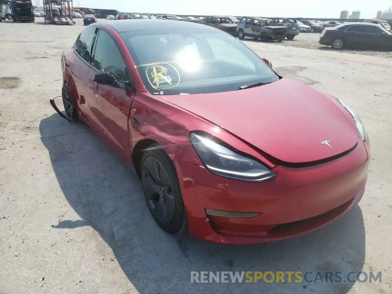 1 Photograph of a damaged car 5YJ3E1EB6NF189132 TESLA MODEL 3 2022