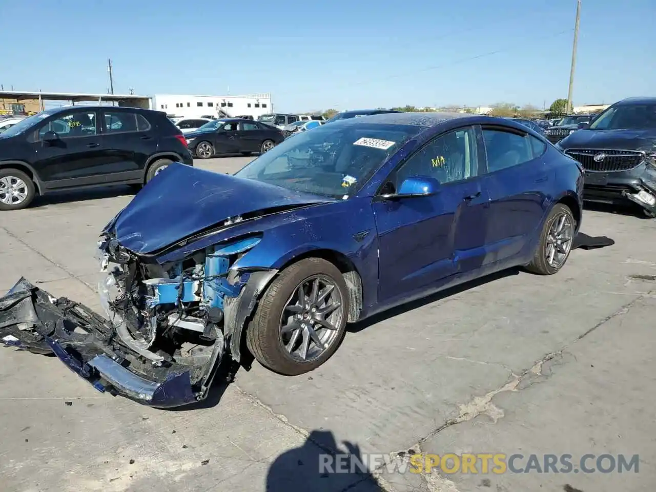 1 Photograph of a damaged car 5YJ3E1EB6NF192175 TESLA MODEL 3 2022