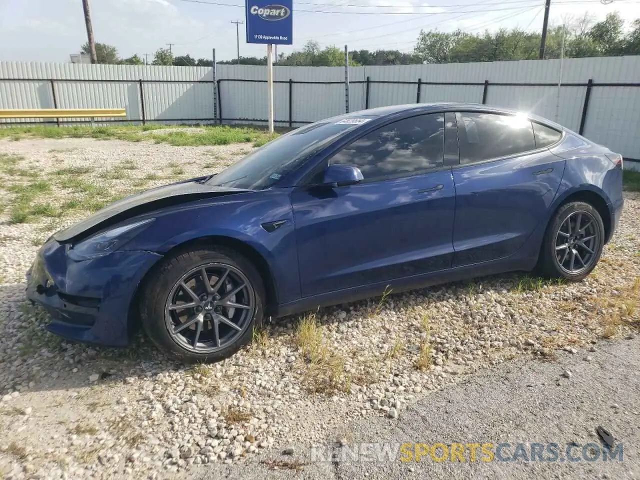 1 Photograph of a damaged car 5YJ3E1EB6NF194041 TESLA MODEL 3 2022